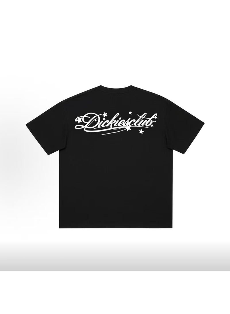 Dickies American Retro Script White Print Black T-Shirt Size M - Image 1