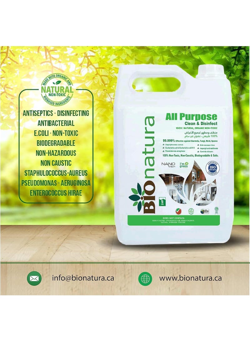 BioNatura منظف شامل عضوي 5 لتر - طبيعي، غير سام وقابل للتحلل - منظف متعدد الاستخدامات للأسطح - آمن للمطبخ، الحمام، الأرضيات وتنظيف المنزل - Image 4