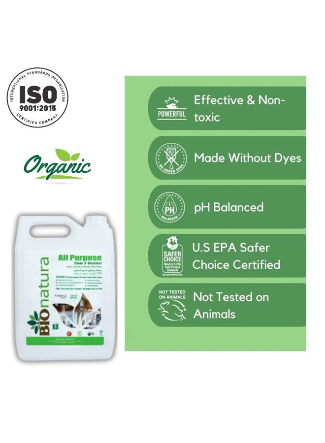 BioNatura منظف شامل عضوي 5 لتر - طبيعي، غير سام وقابل للتحلل - منظف متعدد الاستخدامات للأسطح - آمن للمطبخ، الحمام، الأرضيات وتنظيف المنزل - Image 5