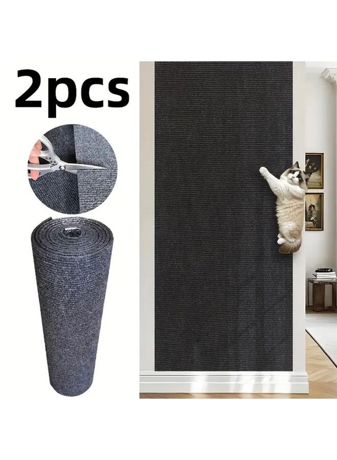 2pcs Dark Gray Cat Scratching Pads Wall Mounted 23 62x39 37 Inch for Indoor Cats - Image 1