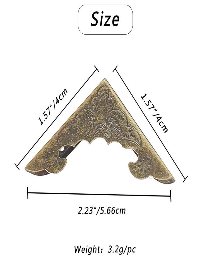 Hdtyyln 30Pcs Metal Corner Protector, 40mm Corner Protectors, Cabinet Corner Protectors, Decorative Vintage Album Corner Protector, Corner Edge Cover for Book Menu Furniture Table Edge - Image 4