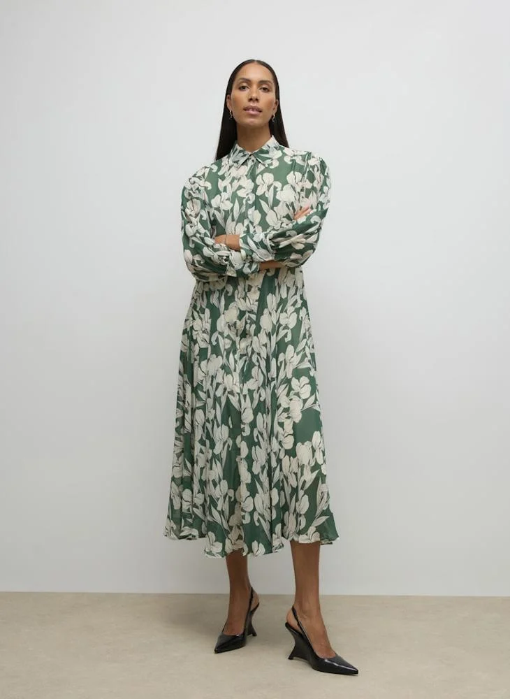 فيرو مودا فستان قميص بأزرار وأكمام طويلة