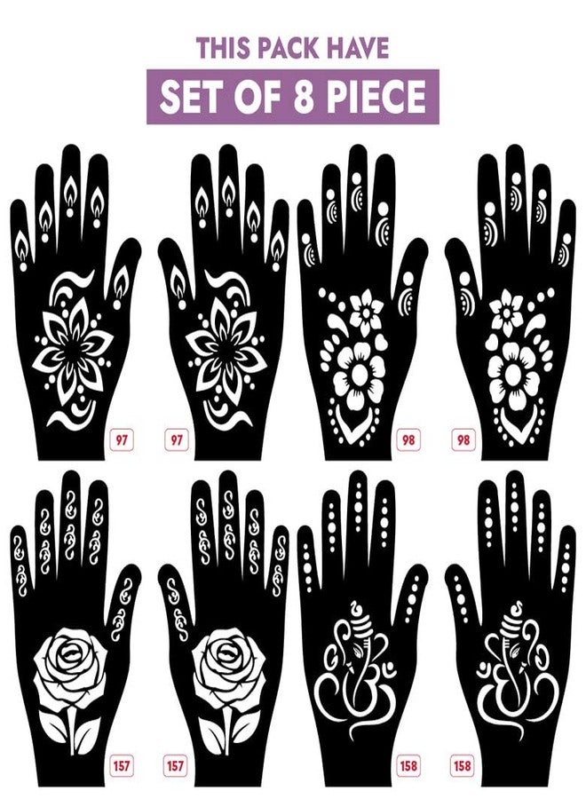 Apcute Mahandi art passion tools bridal Latest Mehandi Design Stencils for Girls, womens, kids, unisex Design NO - Apcute-New-97-98-157-158 - Image 2