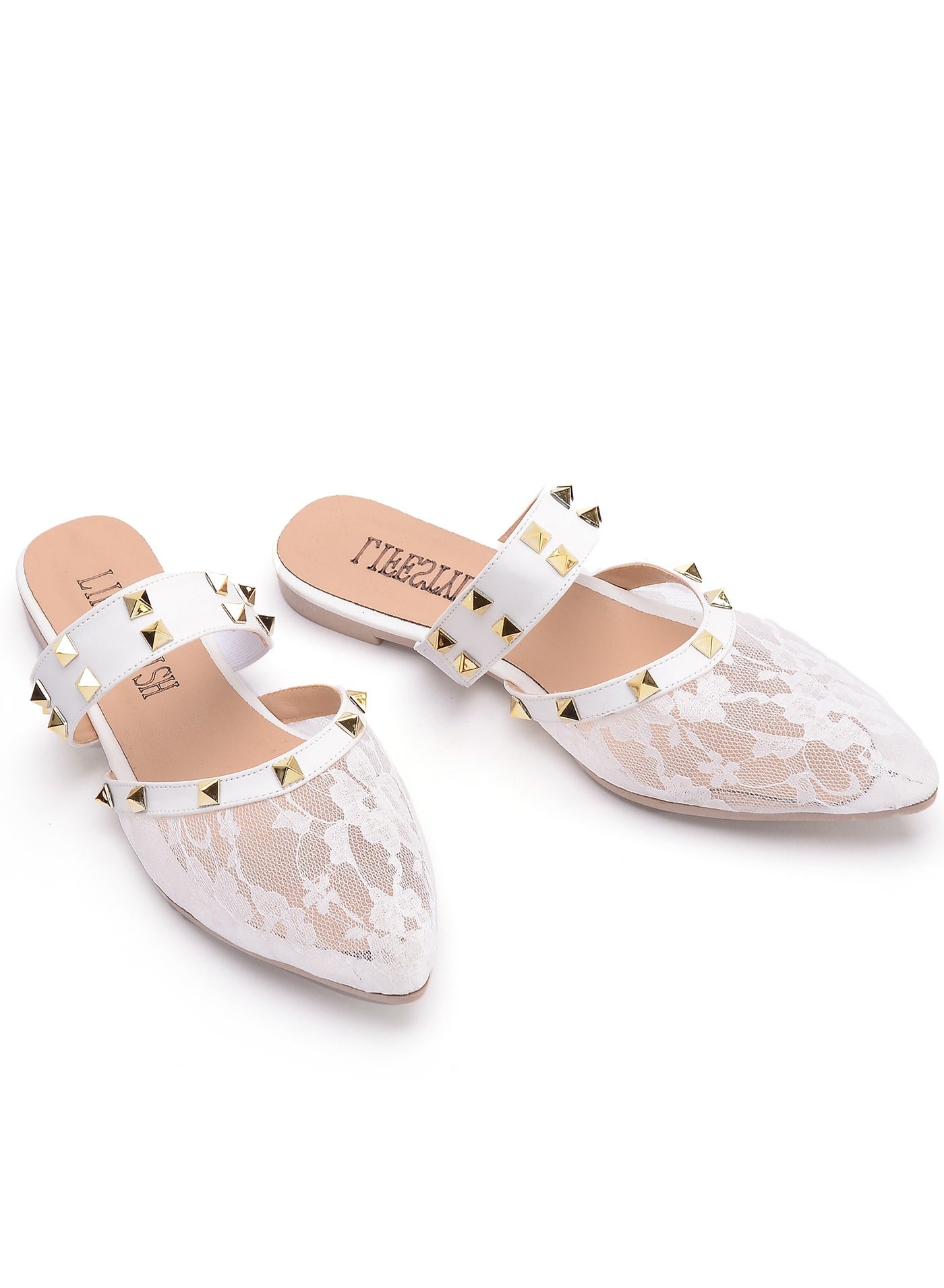 Mules Flat Philly with Leather SB-21 - White