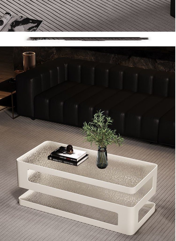 Generic Living Room Table Coffee Table Side Table Sofa Table Modern Coffee Table for Living Room, Sofa Table, Office Side Table, Tempered Glass, Storage Shelf, Tea Table  - Image 2