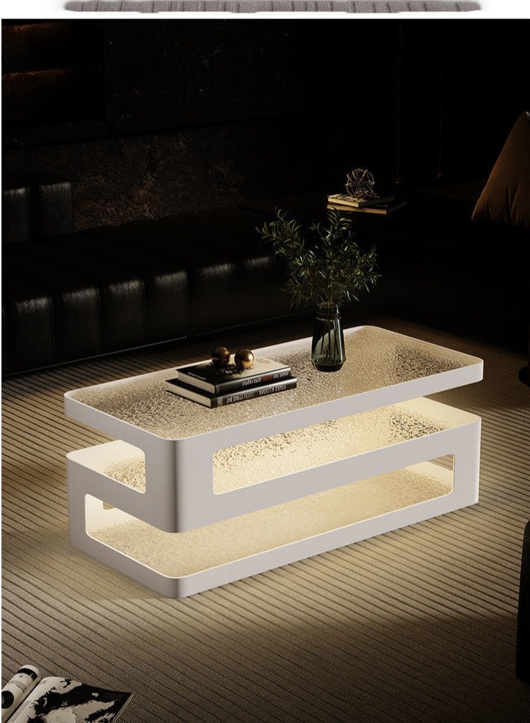 Generic Living Room Table Coffee Table Side Table Sofa Table Modern Coffee Table for Living Room, Sofa Table, Office Side Table, Tempered Glass, Storage Shelf, Tea Table  - Image 3