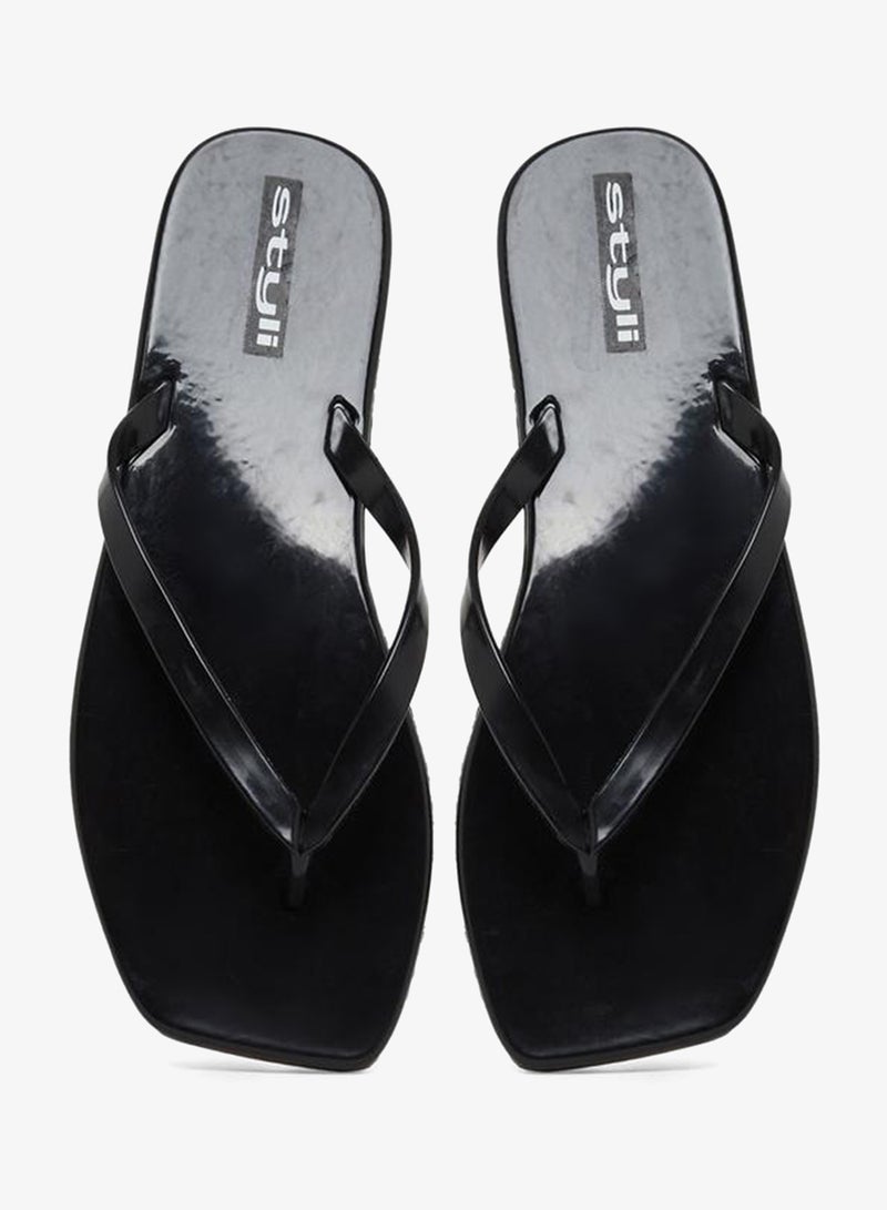 ستايلي شبشب سادة سوداء - Image 5