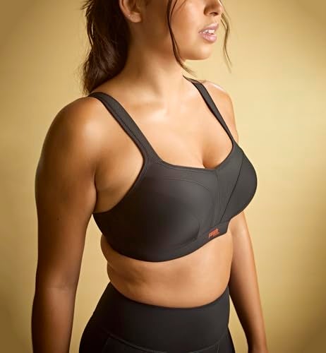 Panache Women's Power 5021 Underwire Padded Sports Bra |Black,36DD| High Impact Sports Bra for Large Breasts, Racerback Support - Image 2