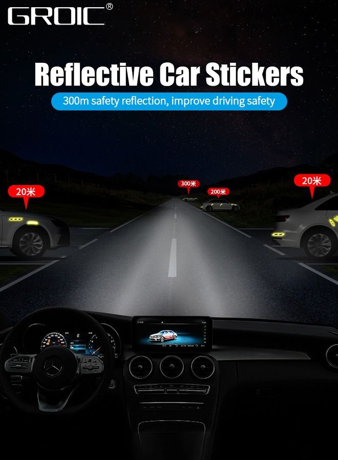 GROIC 8PCS Car Handle Cup Protector Reflective Stickers, 3D Carbon Fiber Door Bowl Paint Scratch Protective Film,Car Door Handle Door Bowl Protection Guards Trim Stickers,Automobile Decoration - Image 2