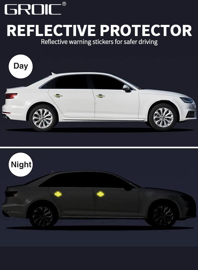 GROIC 8PCS Car Handle Cup Protector Reflective Stickers, 3D Carbon Fiber Door Bowl Paint Scratch Protective Film,Car Door Handle Door Bowl Protection Guards Trim Stickers,Automobile Decoration - Image 3