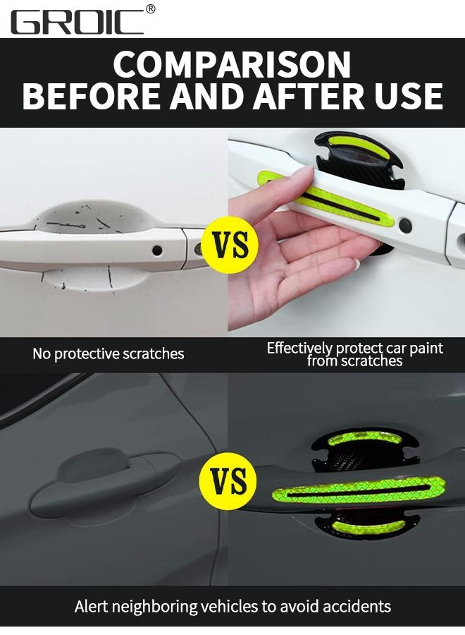 GROIC 8PCS Car Handle Cup Protector Reflective Stickers, 3D Carbon Fiber Door Bowl Paint Scratch Protective Film,Car Door Handle Door Bowl Protection Guards Trim Stickers,Automobile Decoration - Image 4