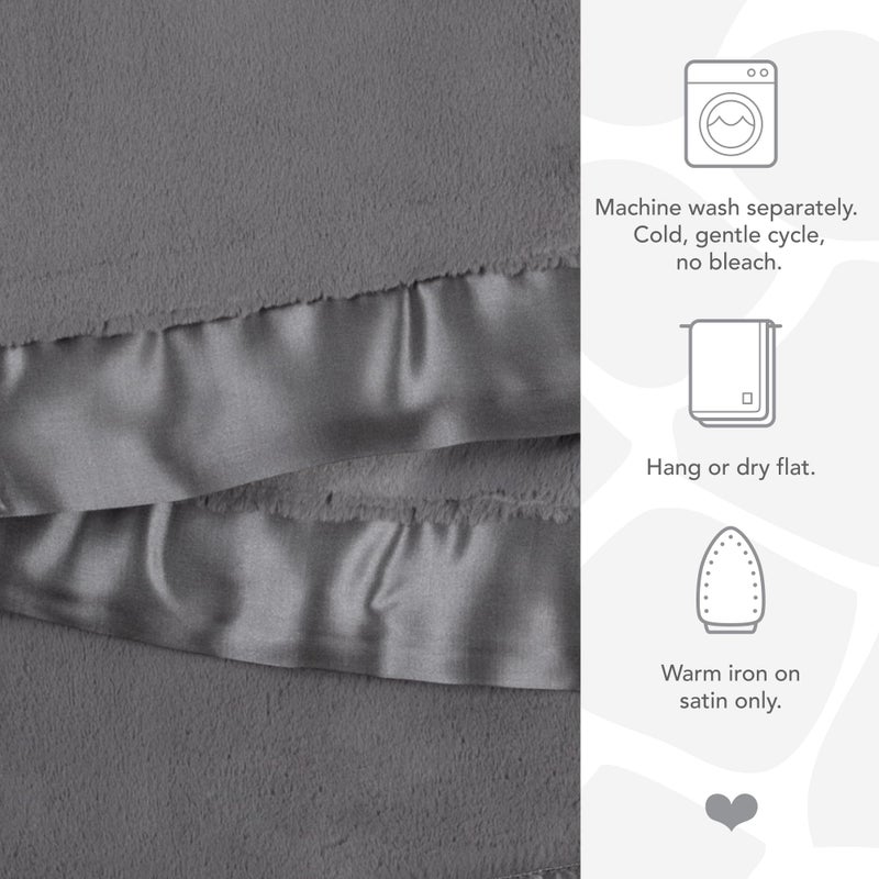 Little Giraffe Baby Blanket - Luxe Soft Blanket with Satin Trim - Baby Stroller Blanket - Newborn Baby Essentials & Baby Gifts - 29x35" - Charcoal - Image 4