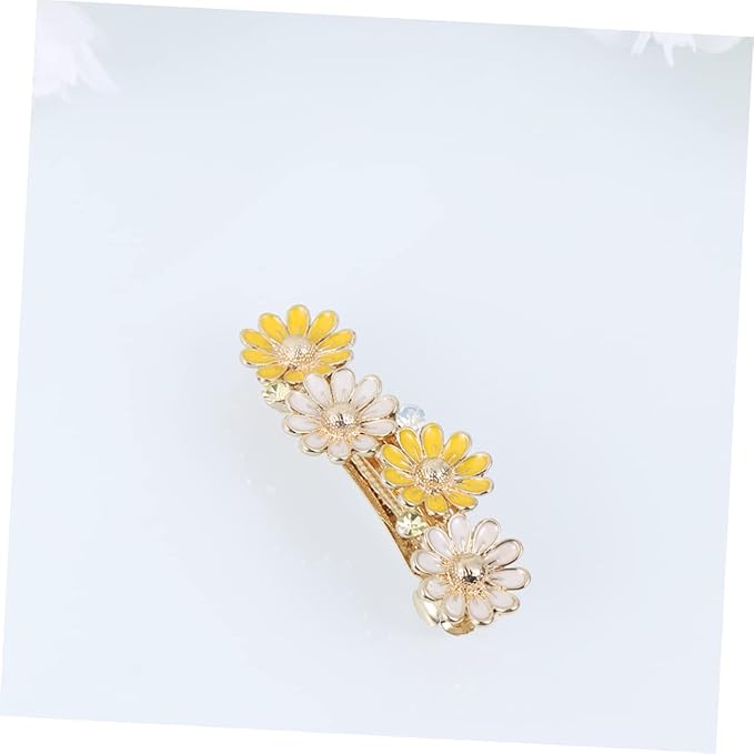 minkissy Metal Flower Hair Clips Vintage Hair Spring Blue Hair Clip Daisy Hair Barrettes Exquisite Hair Clip for Women Girls Blue White - Image 2