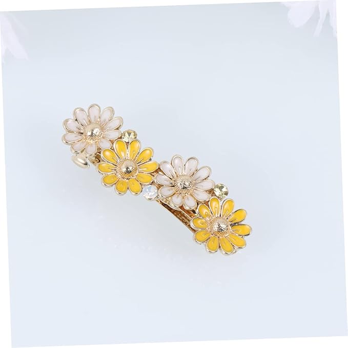 minkissy Metal Flower Hair Clips Vintage Hair Spring Blue Hair Clip Daisy Hair Barrettes Exquisite Hair Clip for Women Girls Blue White - Image 3