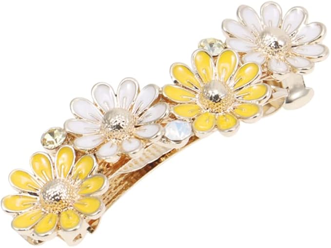 minkissy Metal Flower Hair Clips Vintage Hair Spring Blue Hair Clip Daisy Hair Barrettes Exquisite Hair Clip for Women Girls Blue White - Image 1