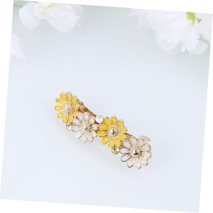 minkissy Metal Flower Hair Clips Vintage Hair Spring Blue Hair Clip Daisy Hair Barrettes Exquisite Hair Clip for Women Girls Blue White - Image 5
