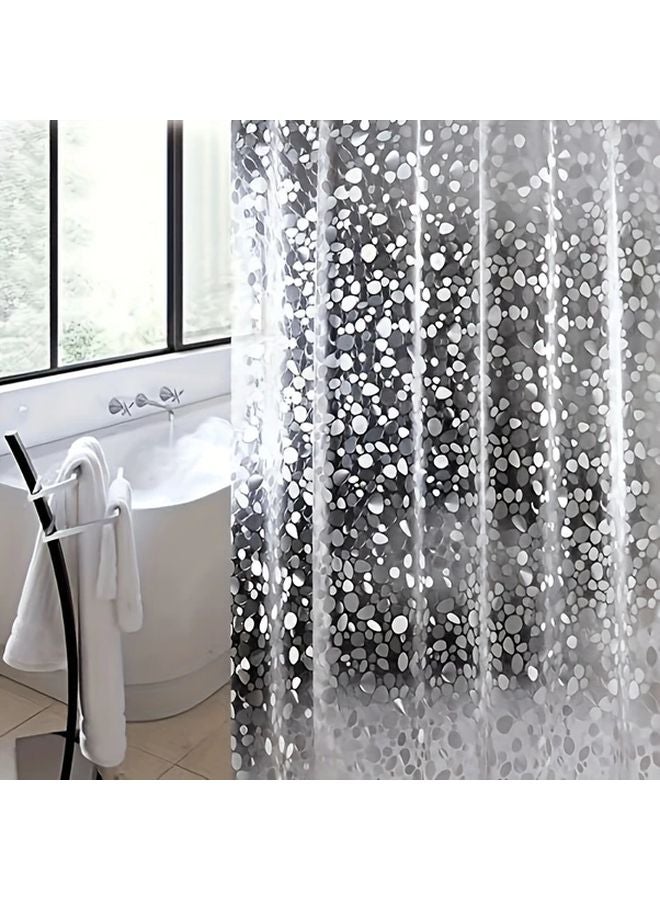 3D Pebble Pattern Shower Curtain 120x180cm Easy Clean Bathroom Kitchen Living Room Outdoor - Image 3