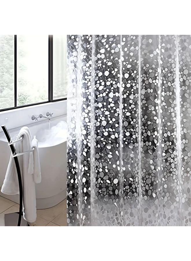 3D Pebble Pattern Shower Curtain 120x180cm Easy Clean Bathroom Kitchen Living Room Outdoor - Image 2