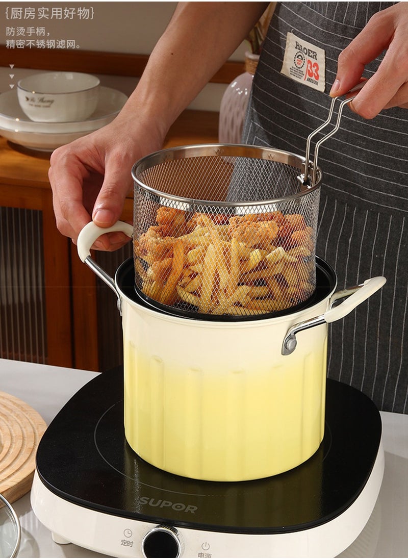 Deep fryer with strainer basket, Tempura frying pan, Frying pan with anti-scald silicone handle, Deep frying tempura chips, fries, Fish & Chicken, Frying pan for outdoor party, family restaurant - pzsku/Z8C983C3A5E38C504C8F2Z/45/_/1723720201/c835954f-4f80-4a61-ac4b-48e98c7d9391