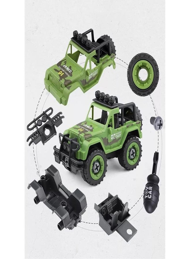 UKAXA Kids New Plastic Military Vehicles Toys 4 Pack DIY Construction Building Sand Toys Vehicle Set with Disassembly Tool for Kids (Multicolor) - Image 4