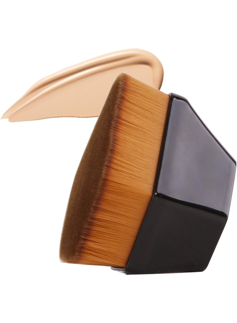 Foundation Brush, Iron Type Makeup Brush for Face Blush Liquid Powder Foundation Brush for Blending Liquid, Cream or Flawless Powder Cosmetics with Protective Case (Black) - Image 1