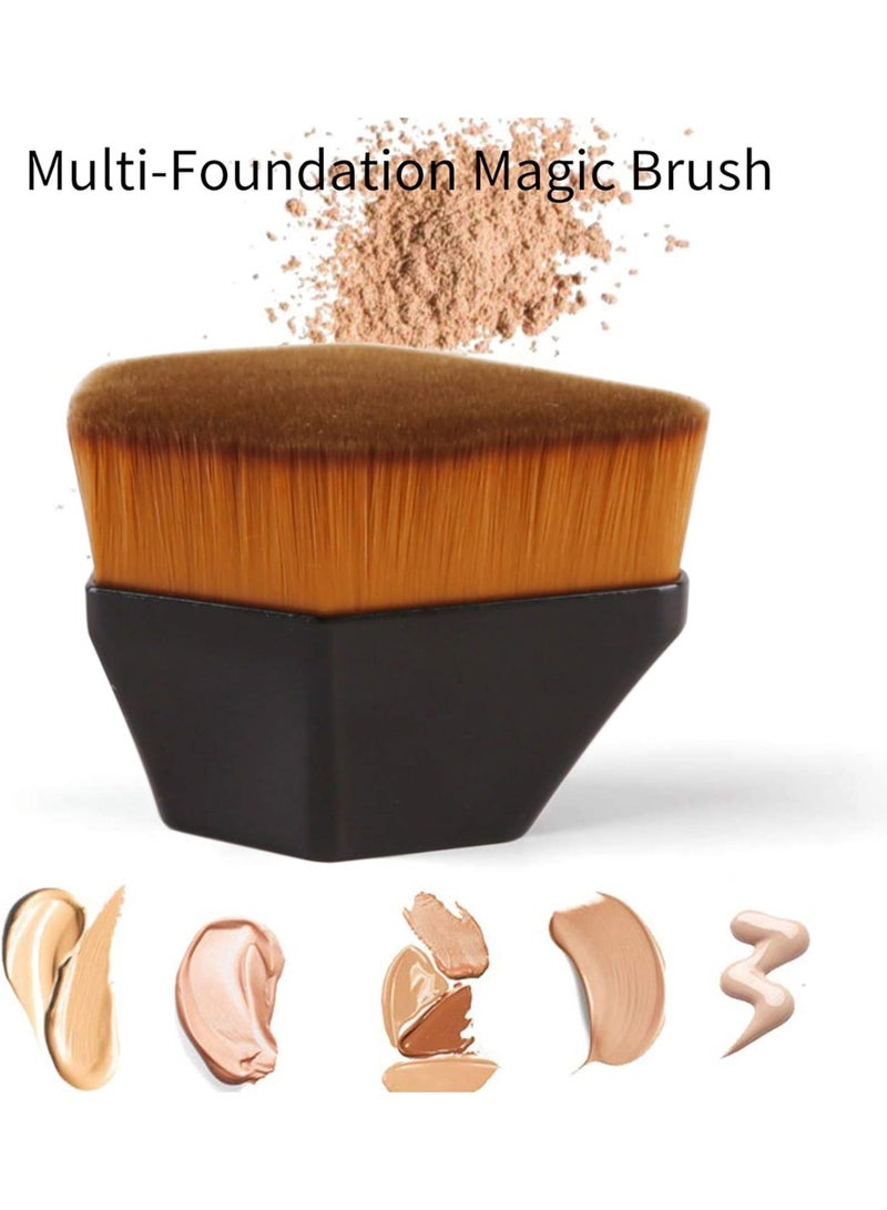 Foundation Brush, Iron Type Makeup Brush for Face Blush Liquid Powder Foundation Brush for Blending Liquid, Cream or Flawless Powder Cosmetics with Protective Case (Black) - Image 2