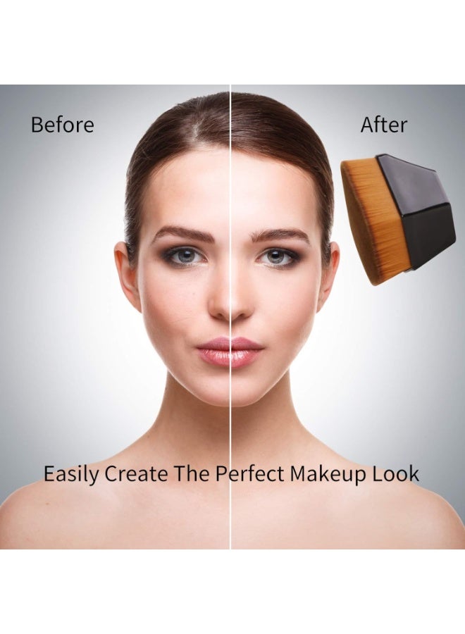 Foundation Brush, Iron Type Makeup Brush for Face Blush Liquid Powder Foundation Brush for Blending Liquid, Cream or Flawless Powder Cosmetics with Protective Case (Black) - Image 3