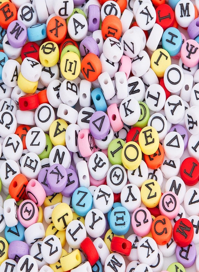 CHGCRAFT 400 Pcs 2 Colorled Greek Alphabet Bead Stretch Bracelets Making Kits with Clear Elastic Crystal Thread for Jewelry Making DIY Necklace Bracelet - Image 1