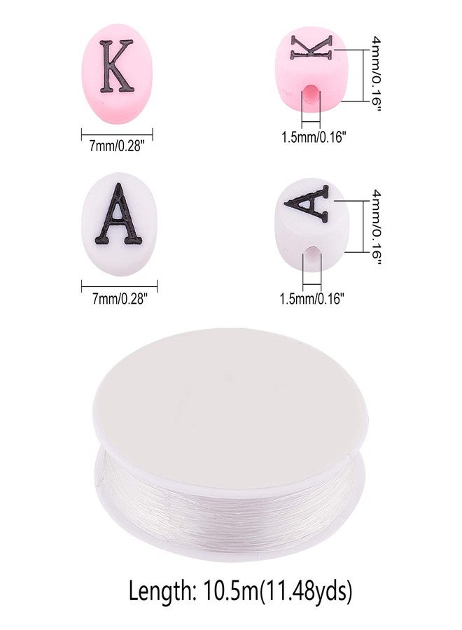 CHGCRAFT 400 Pcs 2 Colorled Greek Alphabet Bead Stretch Bracelets Making Kits with Clear Elastic Crystal Thread for Jewelry Making DIY Necklace Bracelet - Image 2