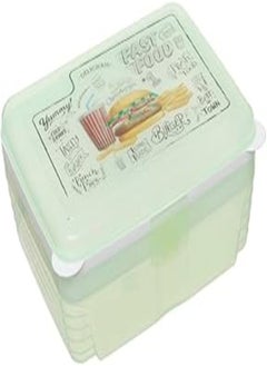 Generic Plastic Lunch Box Divided Inside Sealed For Kids - Light Green -Es-Ma-66 
