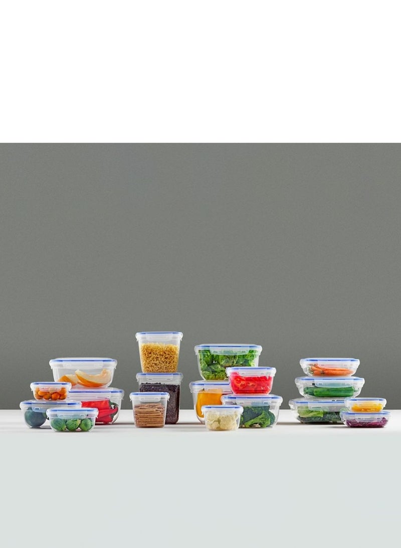 Dunya Plastik Seal rectangular storage container 3 piece set made of BPA free plastic airtighted clips lid dishwasher & freezer safe easy store fruit & vegetables 1800-3000-5000 27.4L,19.6W,15H transparent - Image 4