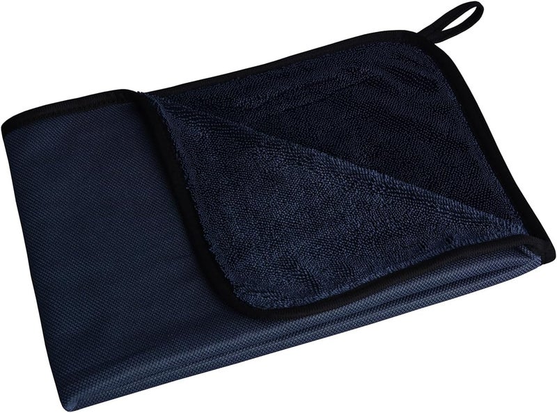 MAYOUTH Premium Microfibre Car Cleaning Cloths - 600gsm Super Absorbent, Scratch-Free, Reusable (Blue & Black, 2 Pack, 40x60cm) - Image 2