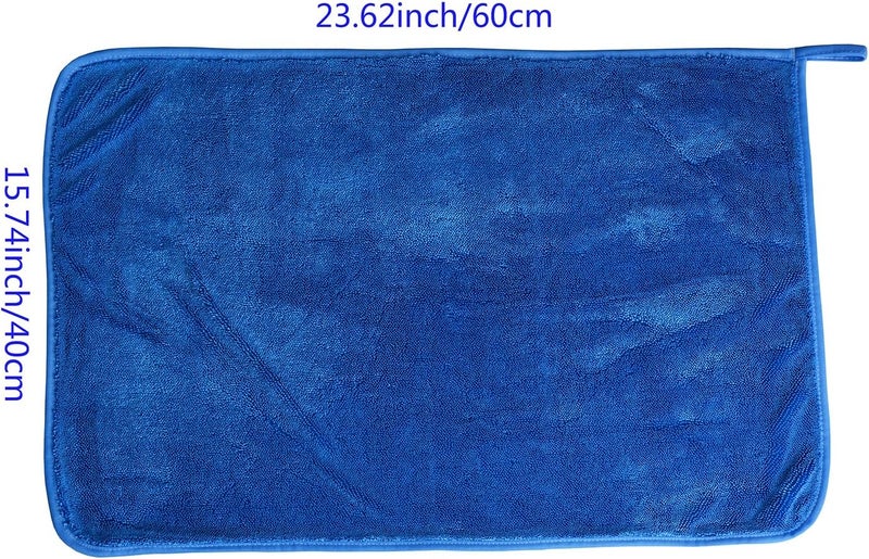MAYOUTH Premium Microfibre Car Cleaning Cloths - 600gsm Super Absorbent, Scratch-Free, Reusable (Blue & Black, 2 Pack, 40x60cm) - Image 3