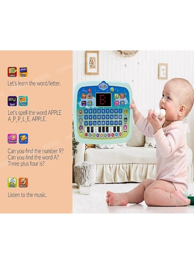 VikriDA Educational Learning Kids Laptop Tablet Computer Plus Piano with led Screen Music Fun Toy Activities for Kids Toddlers to Learn Alphabet ABC/Numbers/Words (Age 1-6 Year Old) - Image 4