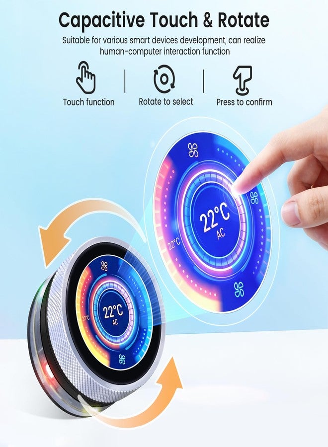 ELECROW ESP32 Rotary Display 240x240-1.28 Inch HMI IPS Round Knob Touch Display Development Board, 2.4G WiFi and BLE Capacitive Touch Screen Compatible with Arduino IDE and The LVGL Library, Silver - Image 3