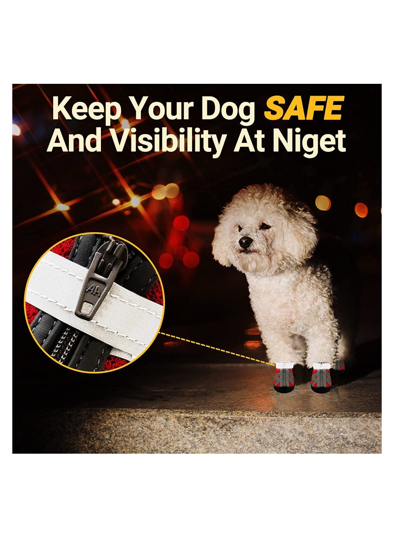 Breathable Small Dog Shoes for Hot Pavement, 4PCS Dog Booties Paw Protector for Small  Medium Dogs (#4: 1.89x1.69 for 17.0-22.9 lbs) - Image 2