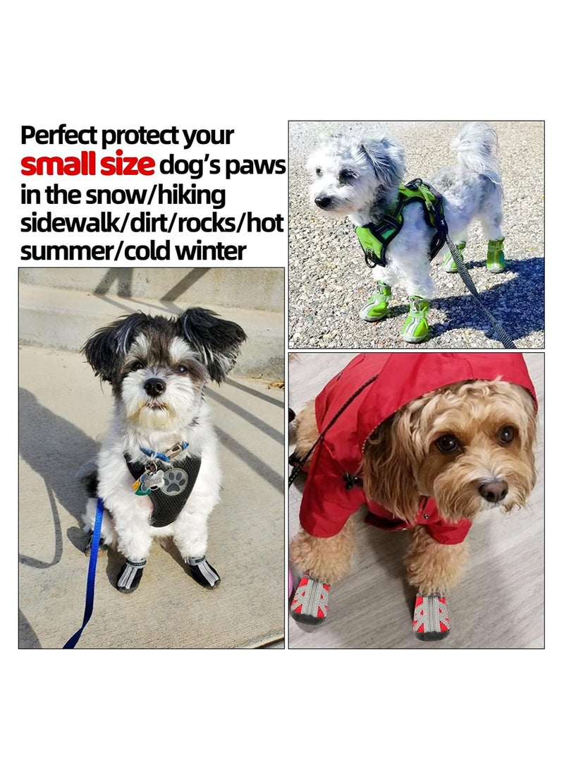 Breathable Small Dog Shoes for Hot Pavement, 4PCS Dog Booties Paw Protector for Small  Medium Dogs (#4: 1.89x1.69 for 17.0-22.9 lbs) - Image 5