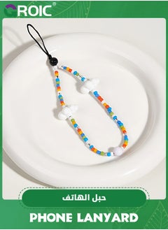 GROIC Colorful Cloud Beaded Mobile Phone Lanyard, Coloured Glaze Beaded Phone Chain, Anti-Lost Girly Style Wrist Strap Creative Phone Neck Bracelet Decorative Accessories  - Image 2