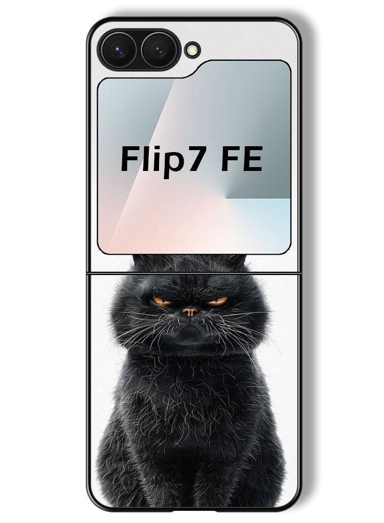 Theodor Case Compatible with Samsung Galaxy Z Flip 7 FE 6.7 Inch Protection Shockproof Bumper Cover Dont Touch My Phone Cat - Image 1