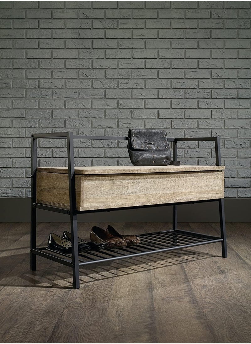 Royal Polar RoyalPolar Industrial Style Shoe Changing Stool， Entryway Lift Top Shoe Storage Bench in Dining Room,Entryway Bench with Shoe Rack  - Image 2