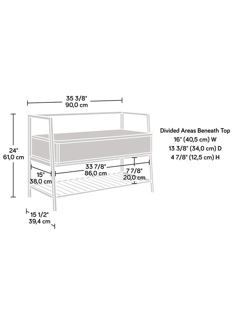 Royal Polar RoyalPolar Industrial Style Shoe Changing Stool， Entryway Lift Top Shoe Storage Bench in Dining Room,Entryway Bench with Shoe Rack  - Image 3