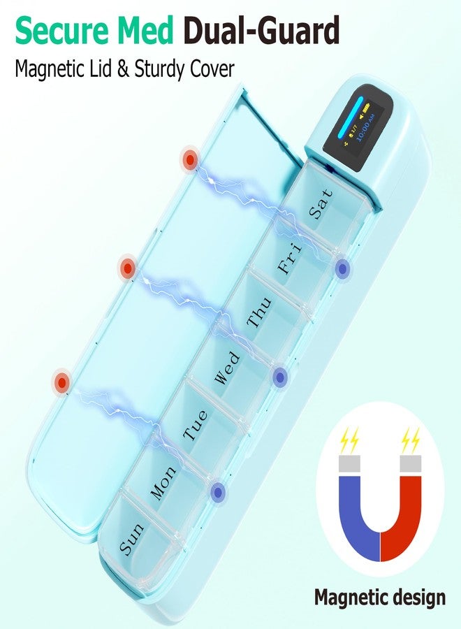 Daviky Smart Pill Organizer with Alarm, Bluetooth Daily Once a Day Pill Box 7 Day with APP, Weekly Travel Pill Case, Portable Pill Reminder for Medicines, Supplements and Vitamins(Green) - Image 5
