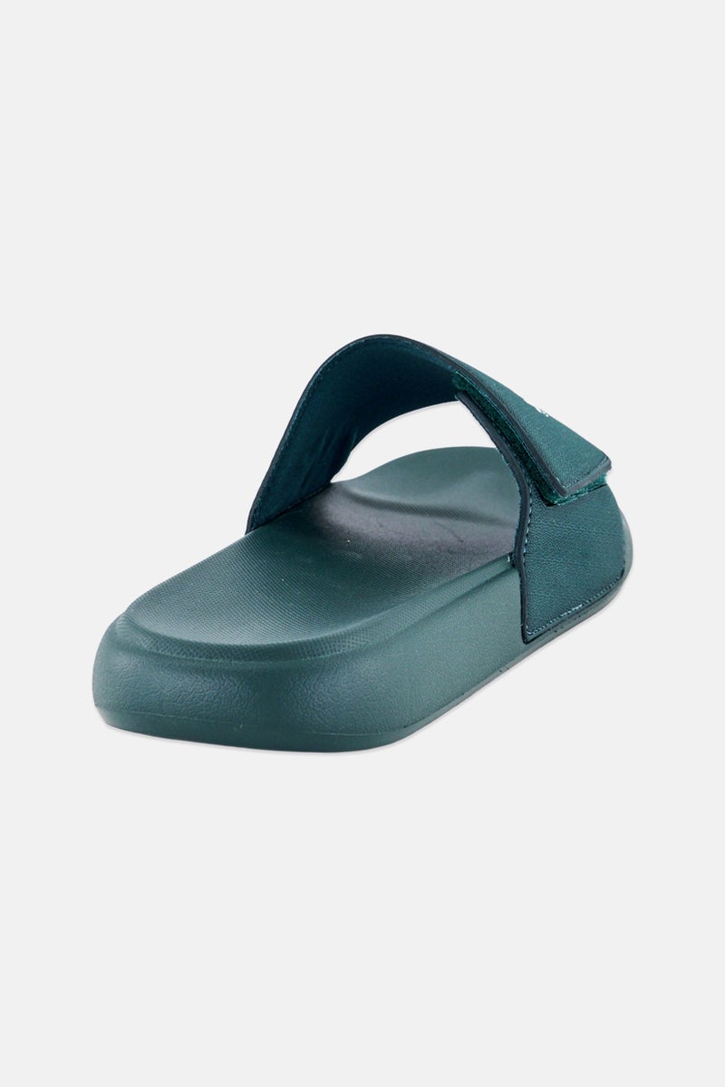 JACK & JONES Men Brand Logo Slip On Slides, Green - Image 3