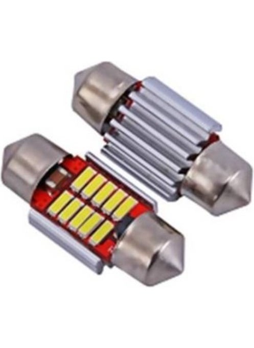 AEM - Japanese Type Short Sofit LED 12-24 Volt White 10 LEDs White 31 mm (2PCS) - Image 1