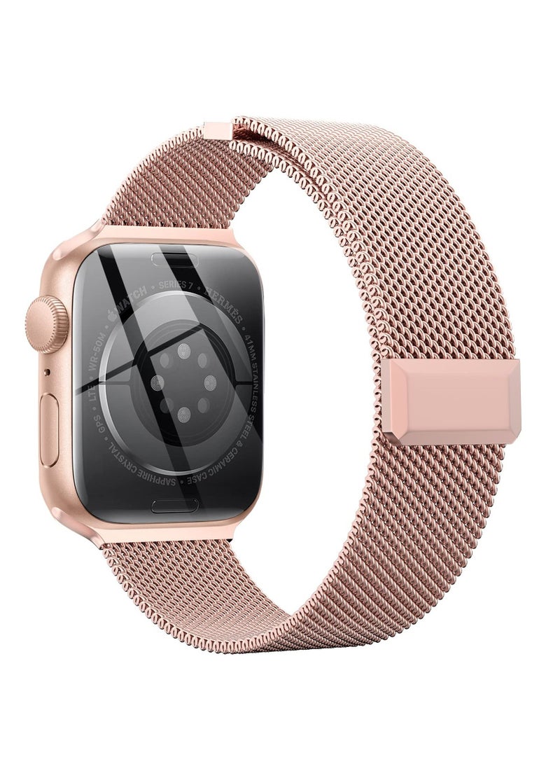 بورتوني سوار ساعة أبل 42 ملم 44 ملم 45 ملم 49 ملم من الفولاذ المقاوم للصدأ أحزمة قفل مغناطيسي لساعة iWatch Ultra Series 8 SE 7 6 5 للجنسين - Image 1