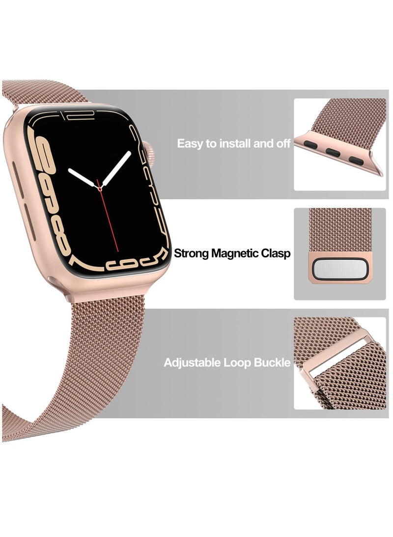 بورتوني سوار ساعة أبل 42 ملم 44 ملم 45 ملم 49 ملم من الفولاذ المقاوم للصدأ أحزمة قفل مغناطيسي لساعة iWatch Ultra Series 8 SE 7 6 5 للجنسين - Image 4