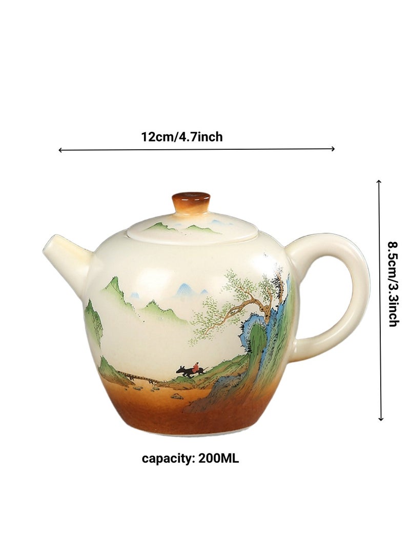 Anna Hand-Painted RAK Ceramic Coffee and Tea Pot with Raku Finish - Image 4