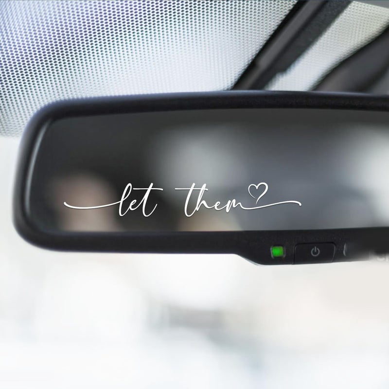 Hangwoous 3X Let Them Mental Health Awareness Rearview Mirror Sticker Self Love Stickers for Cars Stickers For Women Funny Car Stickers Car Stickers And Decals - Image 3