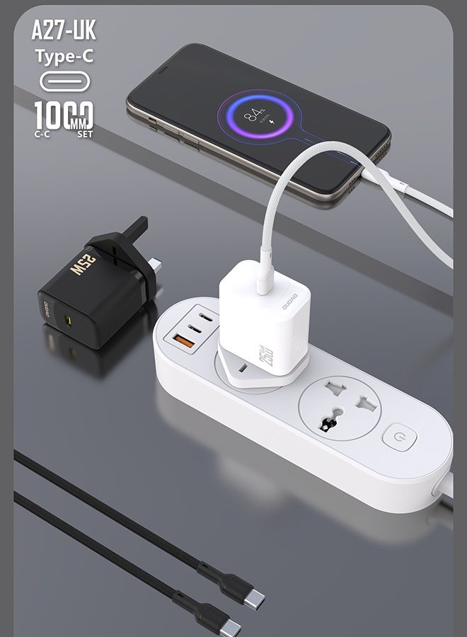 دوداو شاحن PD 25W GaN فائق السرعة، شاحن حائط USB C سريع الشحن مع محول طاقة مع حماية أمان من 9 طبقات، وتحكم في درجة الحرارة المنخفضة والسخونة الزائدة، والهواتف، وأجهزة iPad، وأجهزة الكمبيوتر المحمولة، والمزيد - Image 2