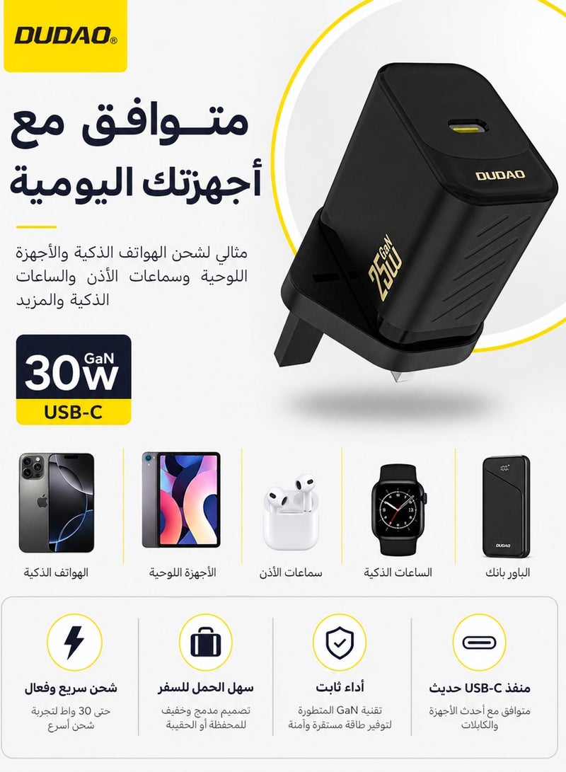 DUDAO PD 25W Charger GaN Super Fast Charger, Fast Charging USB C Wall Charger Power Adapter with 9-Layer Safety Protection, Low Temperature & Overheat Control,Phones, iPads, Laptops, and More - Image 3